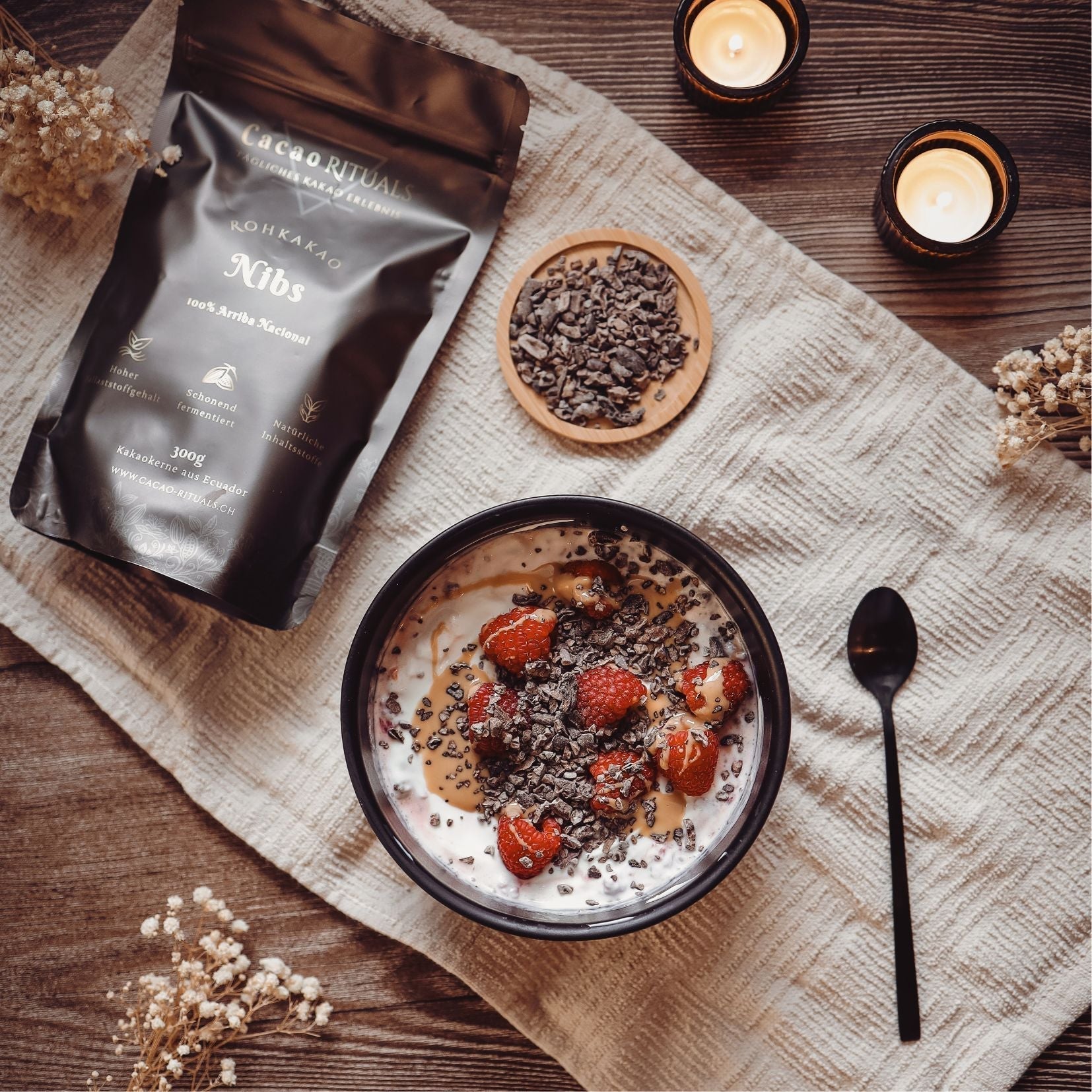 Himbeer Bowl mit Cacao Rituals Nibs 🍫🩷